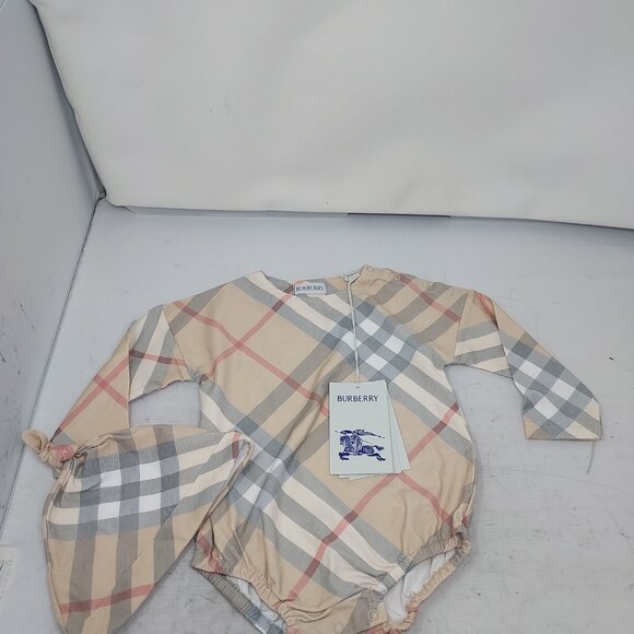 BURBERRY Baby Check Bodysuit Hat - Picture 4 of 9
